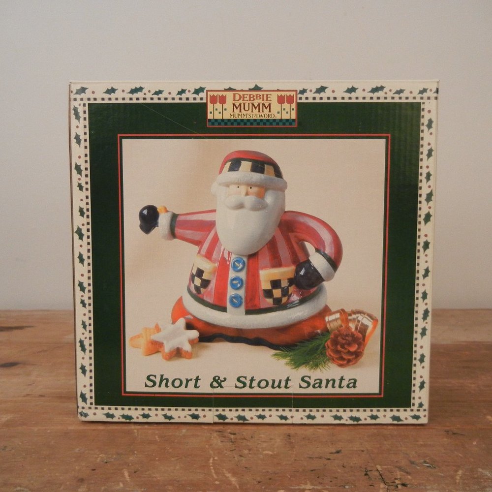Debbie Mumm Sakura Santa Claus Christmas Holiday Teapot 6" H x 7" W x 4.5" D EUC